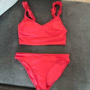 Aerie Women’s tankini with ruffled straps